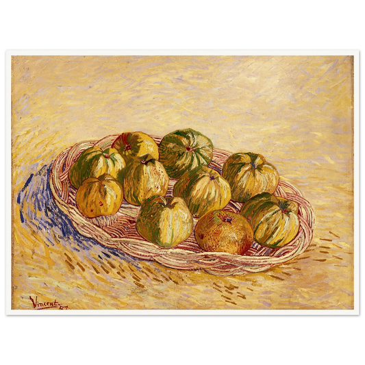 Still Life, Basket of Apples (1887) Art Print | Vincent van Gogh - Framed Poster - 30x40 cm / 12x16″ - Black frame