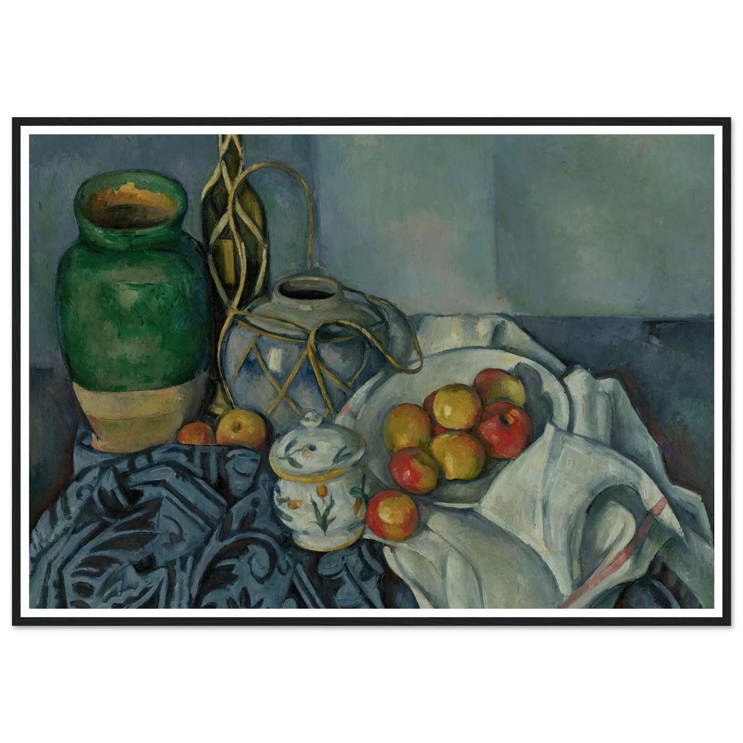 Still Life with Apples (1893–1894) Art Print | Paul Cezanne - Framed Poster - 30x40 cm / 12x16″ - Black frame
