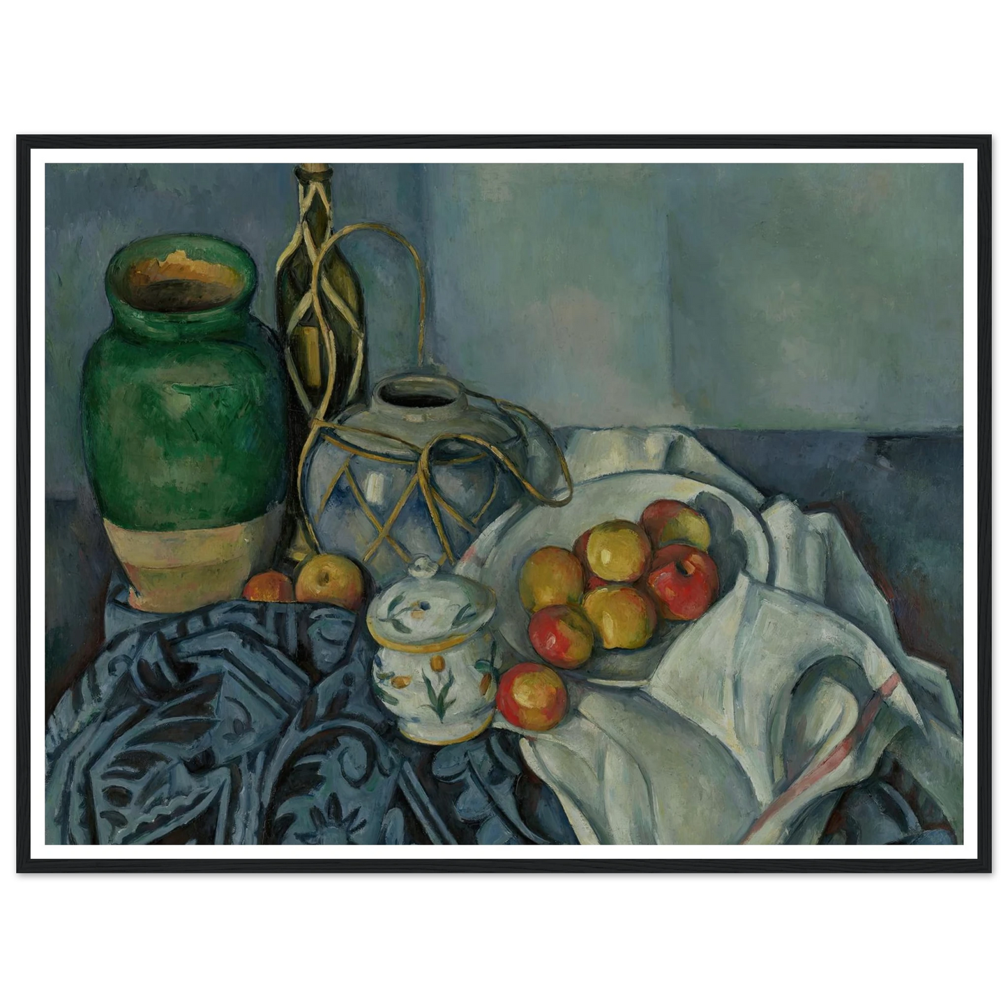 Still Life with Apples (1893–1894) Art Print | Paul Cezanne - Framed Poster - 30x40 cm / 12x16″ - Black frame