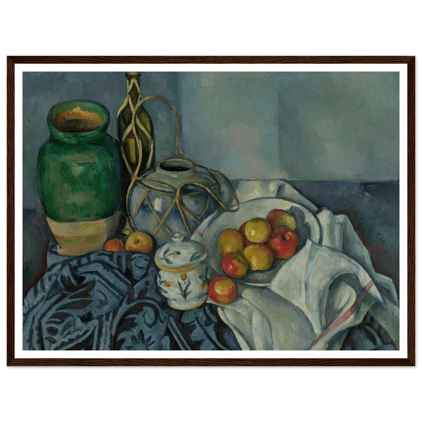Still Life with Apples (1893–1894) Art Print | Paul Cezanne - Framed Poster - 30x40 cm / 12x16″ - Black frame
