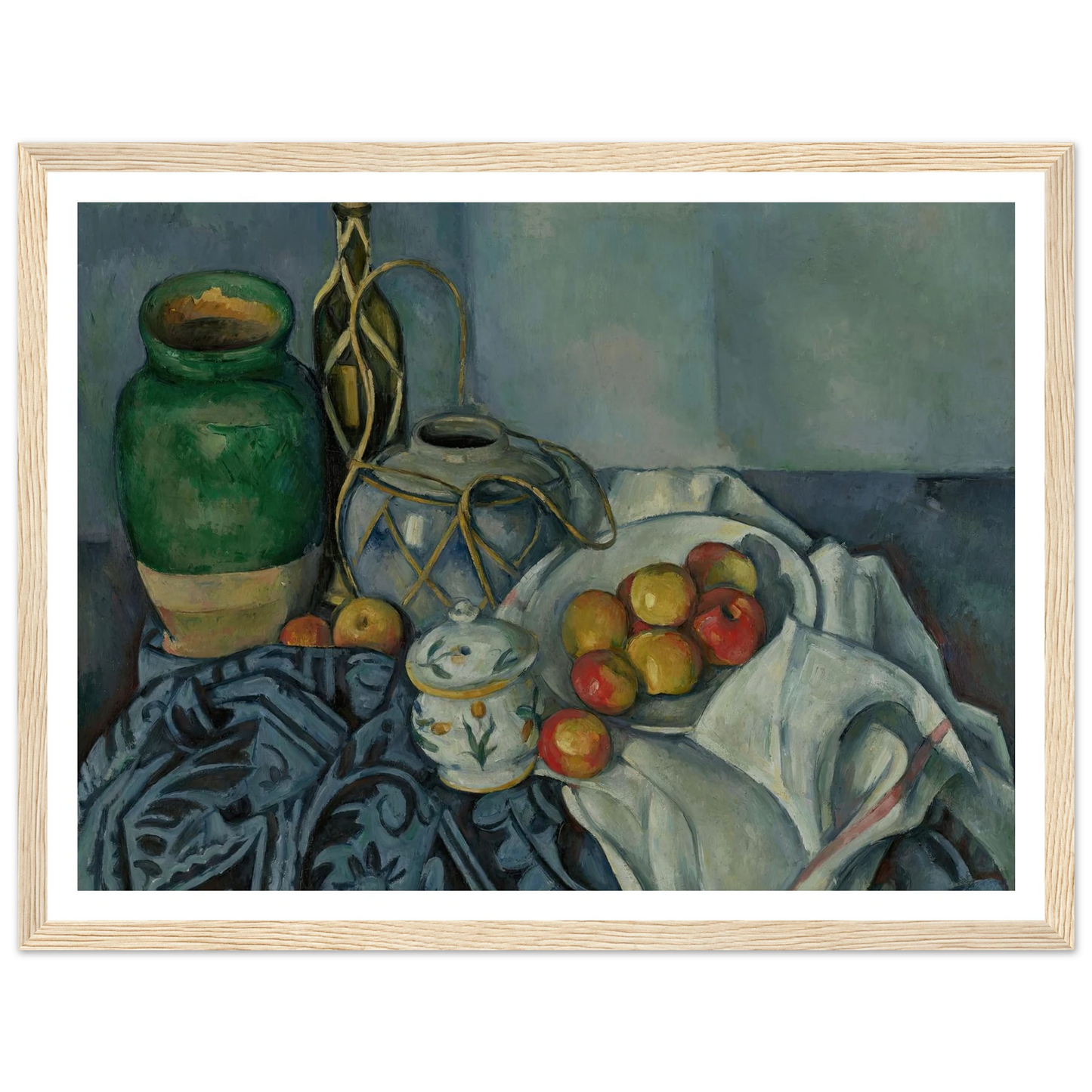 Still Life with Apples (1893–1894) Art Print | Paul Cezanne - Framed Poster - 30x40 cm / 12x16″ - Black frame