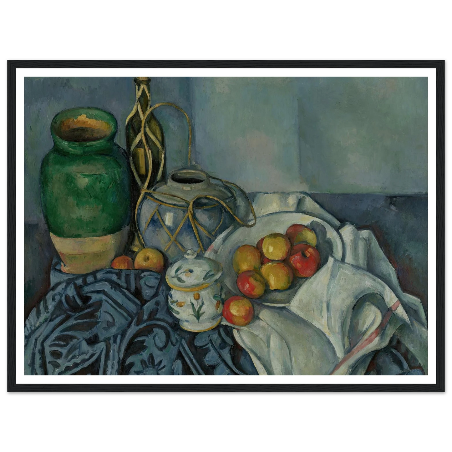 Still Life with Apples (1893–1894) Art Print | Paul Cezanne - Framed Poster - 30x40 cm / 12x16″ - Black frame