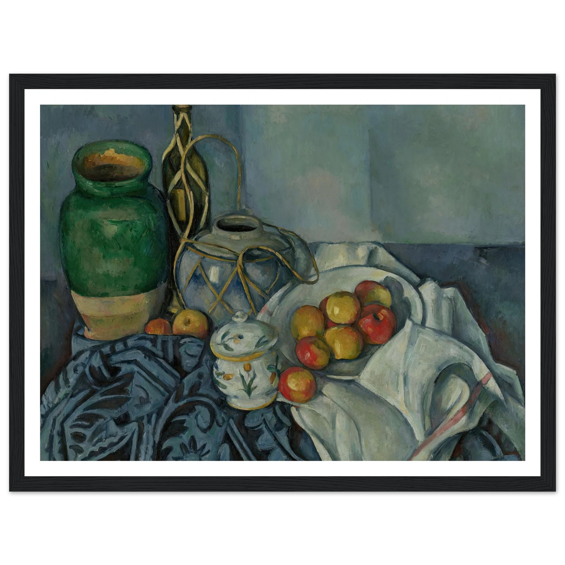 Still Life with Apples (1893–1894) Art Print | Paul Cezanne - Framed Poster - 30x40 cm / 12x16″ - Black frame