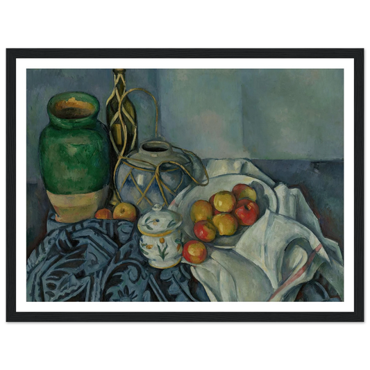 Still Life with Apples (1893–1894) Art Print | Paul Cezanne - Framed Poster - 30x40 cm / 12x16″ - Black frame