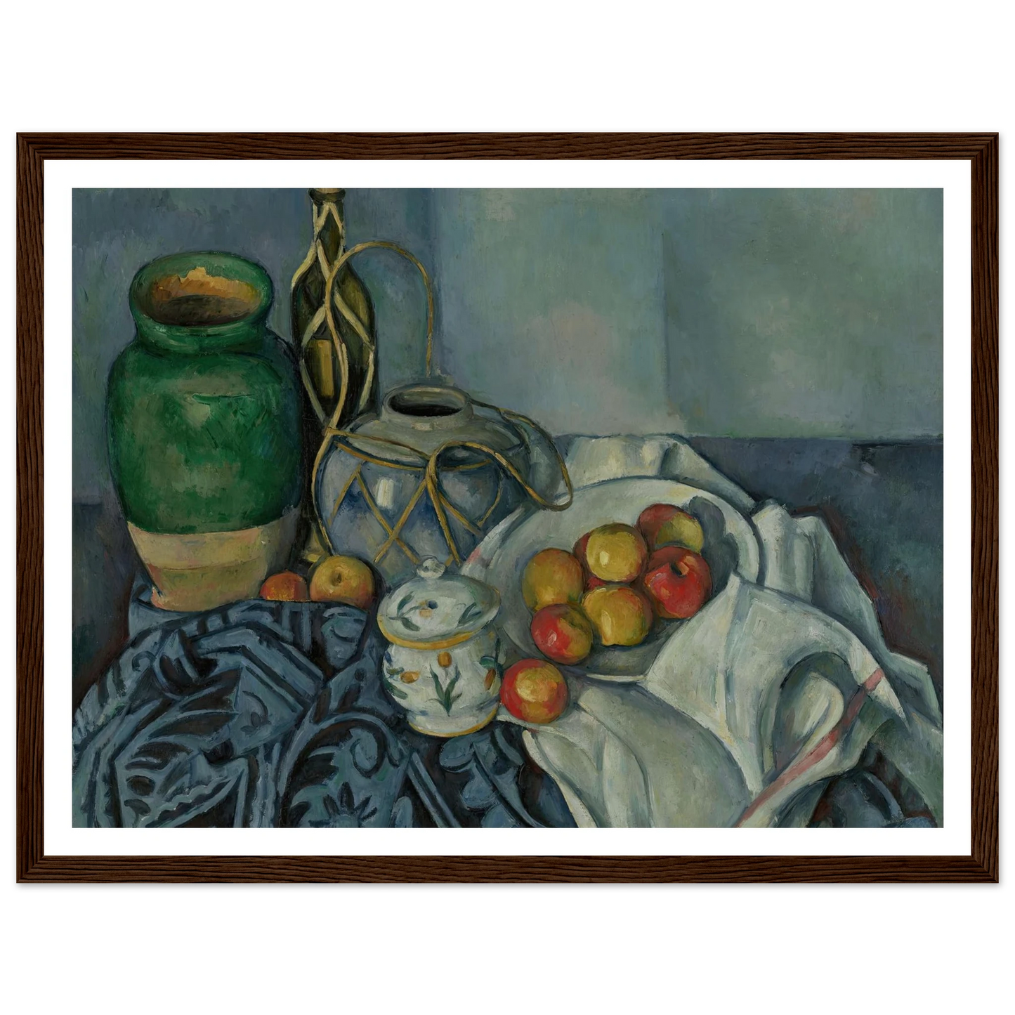 Still Life with Apples (1893–1894) Art Print | Paul Cezanne - Framed Poster - 30x40 cm / 12x16″ - Black frame