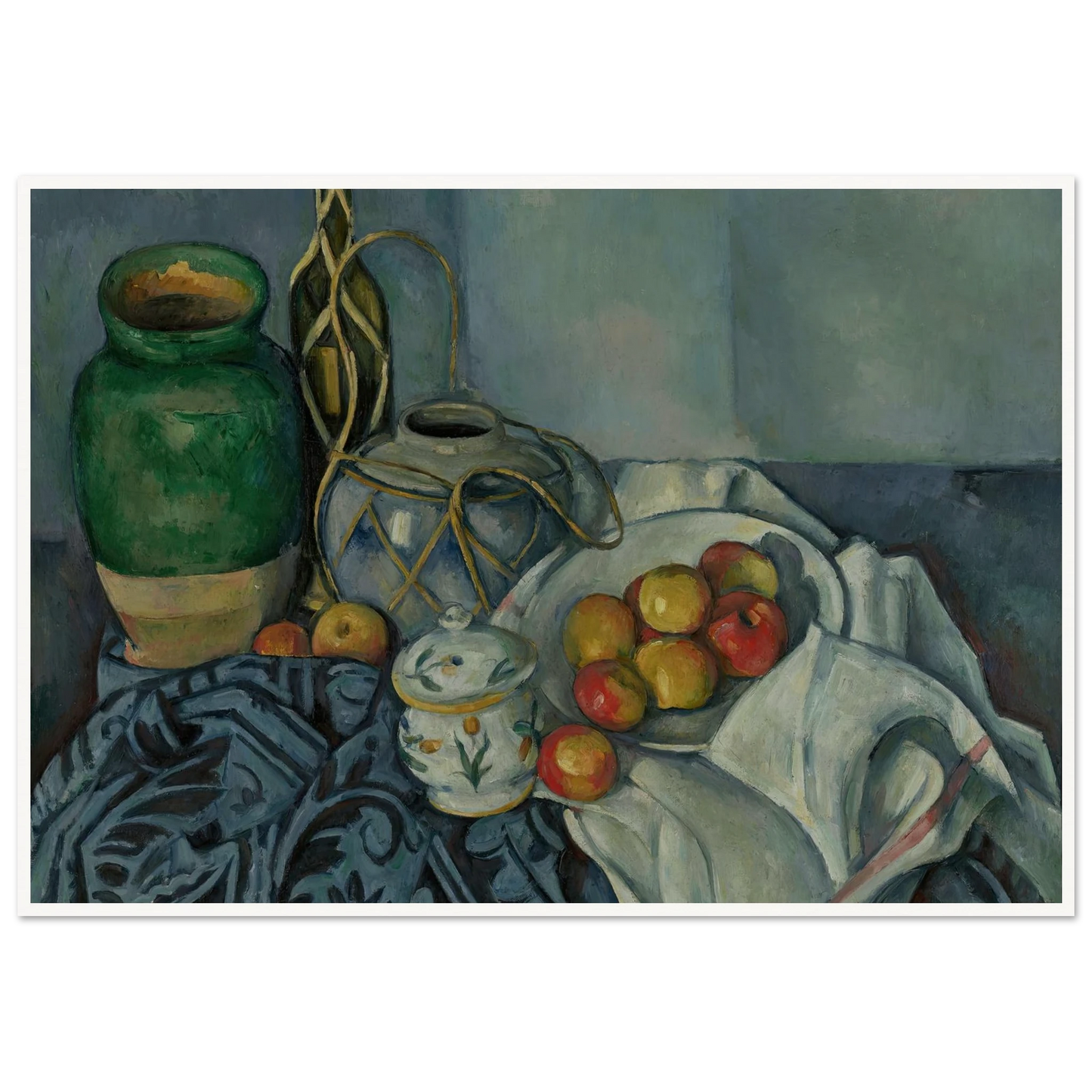 Still Life with Apples (1893–1894) Art Print | Paul Cezanne - Framed Poster - 30x40 cm / 12x16″ - Black frame