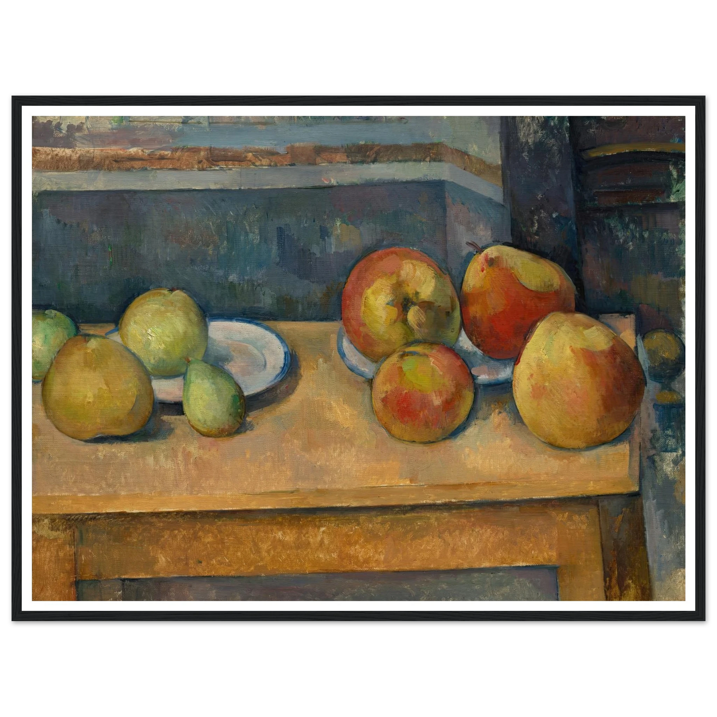 Still Life with Apples and Pears (ca. 1891–92) Art Print | Paul Cezanne - Framed Poster - 30x40 cm / 12x16″ - Black frame