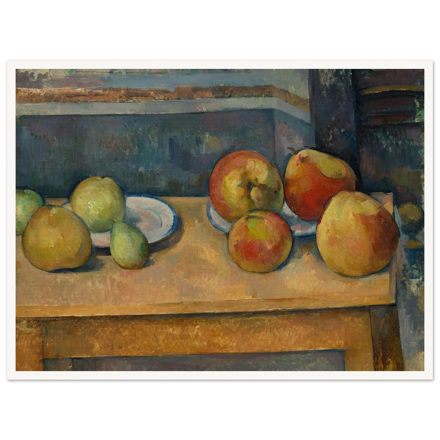 Still Life with Apples and Pears (ca. 1891–92) Art Print | Paul Cezanne - Framed Poster - 30x40 cm / 12x16″ - Black frame