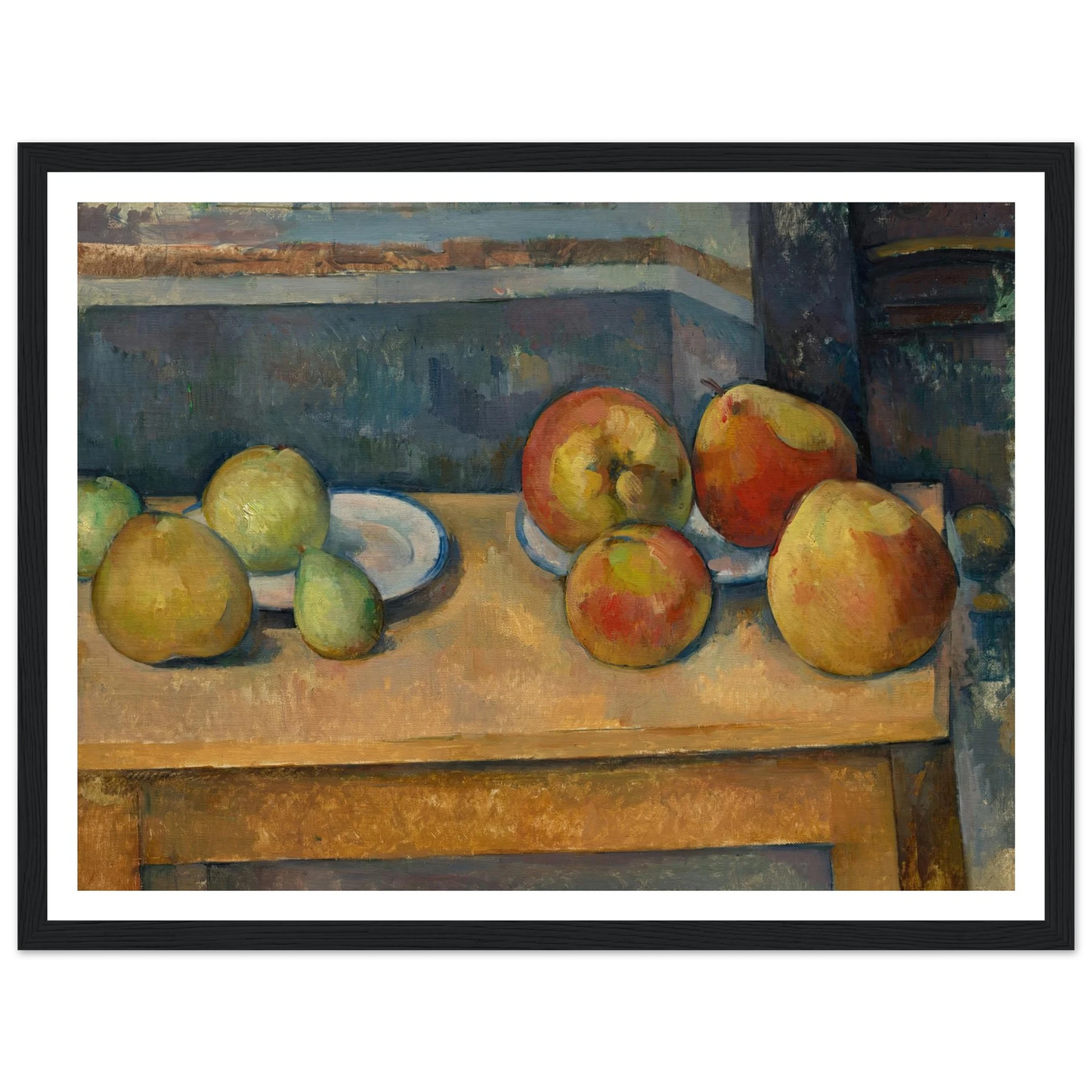Still Life with Apples and Pears (ca. 1891–92) Art Print | Paul Cezanne - Framed Poster - 30x40 cm / 12x16″ - Black frame