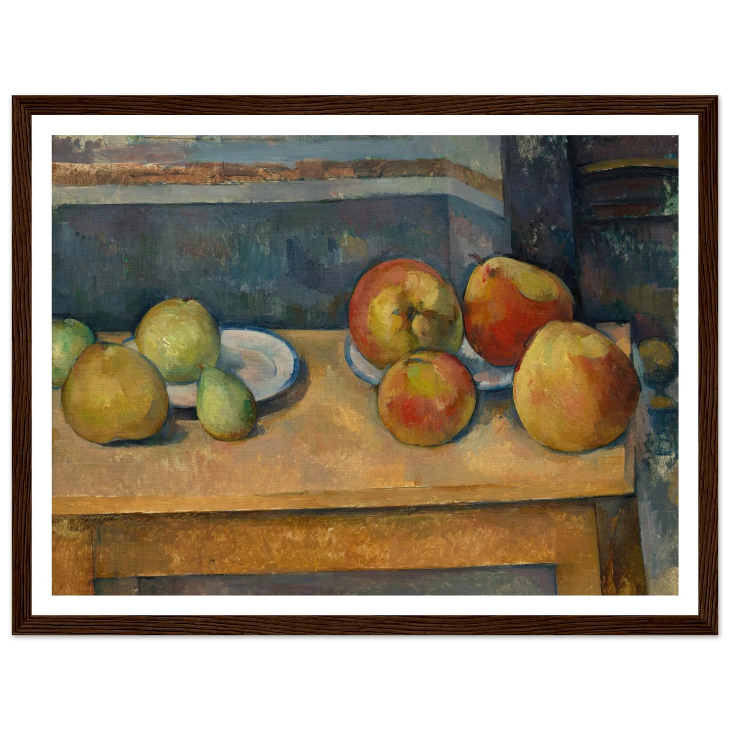 Still Life with Apples and Pears (ca. 1891–92) Art Print | Paul Cezanne - Framed Poster - 30x40 cm / 12x16″ - Black frame
