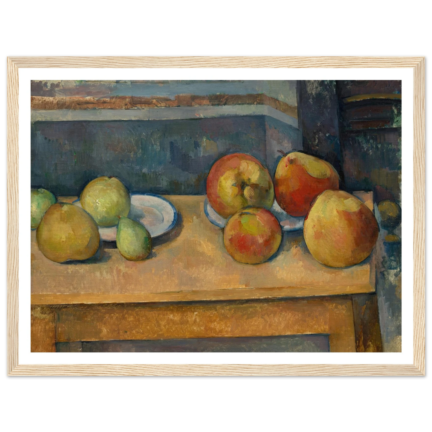 Still Life with Apples and Pears (ca. 1891–92) Art Print | Paul Cezanne - Framed Poster - 30x40 cm / 12x16″ - Black frame