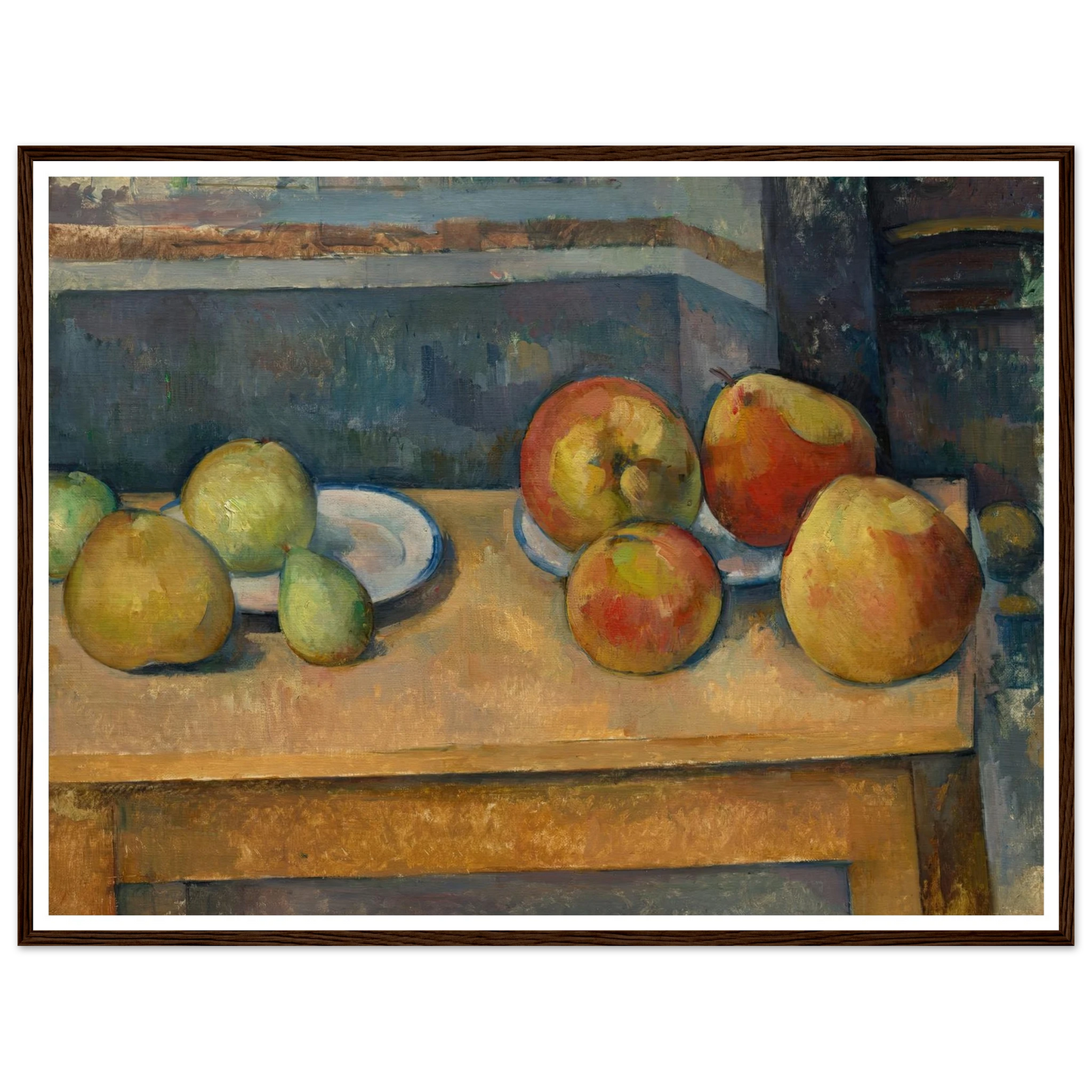 Still Life with Apples and Pears (ca. 1891–92) Art Print | Paul Cezanne - Framed Poster - 30x40 cm / 12x16″ - Black frame