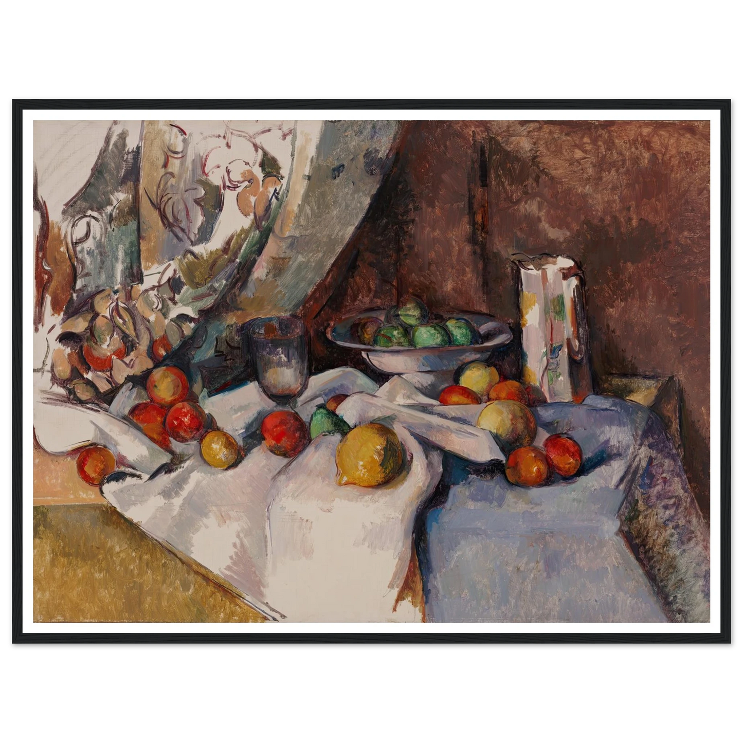 Still Life with Apples (from 1895 until 1898) Art Print | Paul Cezanne - Framed Poster - 30x40 cm / 12x16″ - Black frame