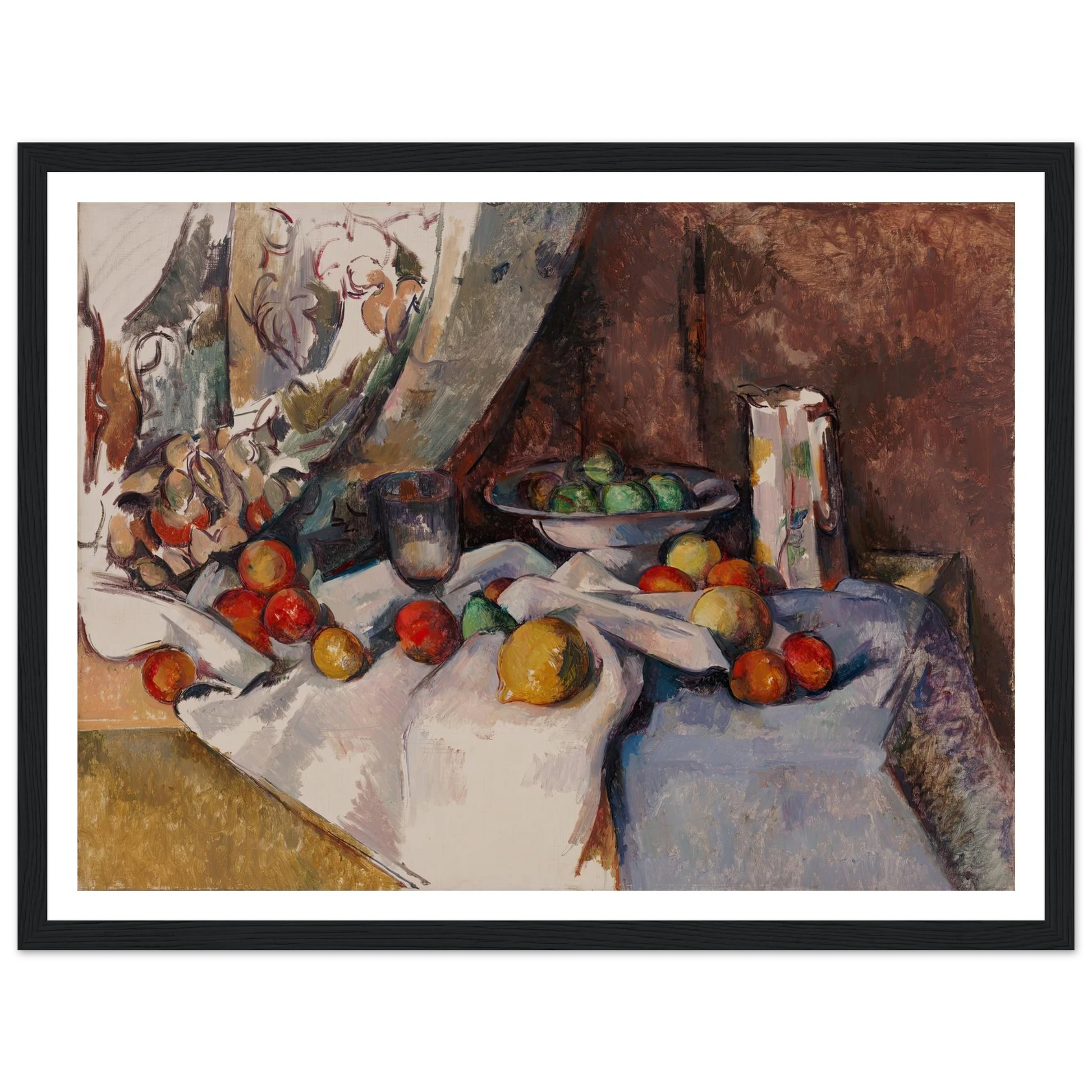 Still Life with Apples (from 1895 until 1898) Art Print | Paul Cezanne - Framed Poster - 30x40 cm / 12x16″ - Black frame