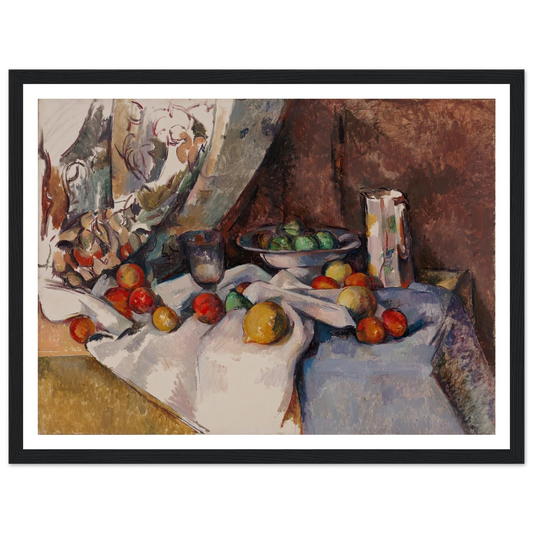 Still Life with Apples (from 1895 until 1898) Art Print | Paul Cezanne - Framed Poster - 30x40 cm / 12x16″ - Black frame