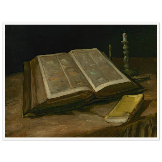 Still Life with Bible (1885) Art Print | Vincent van Gogh - Framed Poster - 30x40 cm / 12x16″ - Black frame