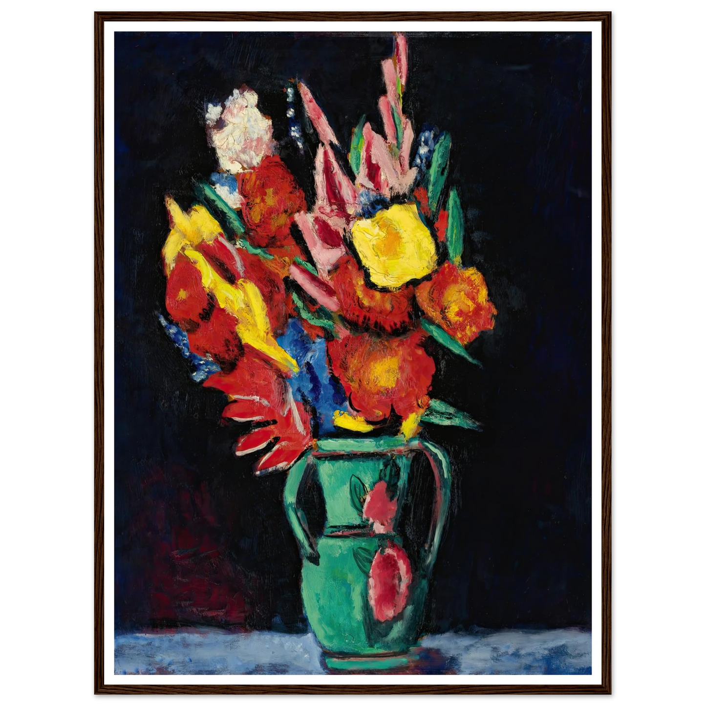 Still Life With Flowers Art Print | Marsden Hartley - Framed Poster - 30x40 cm / 12x16″ - Black frame