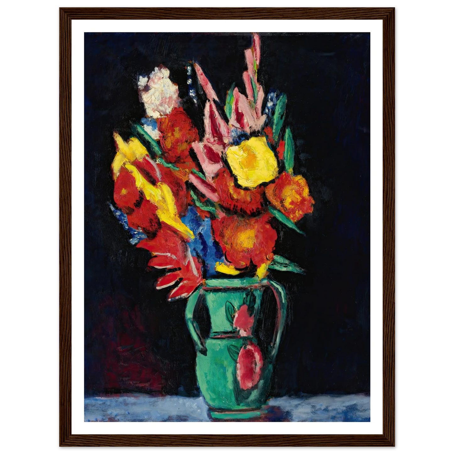 Still Life With Flowers Art Print | Marsden Hartley - Framed Poster - 30x40 cm / 12x16″ - Black frame