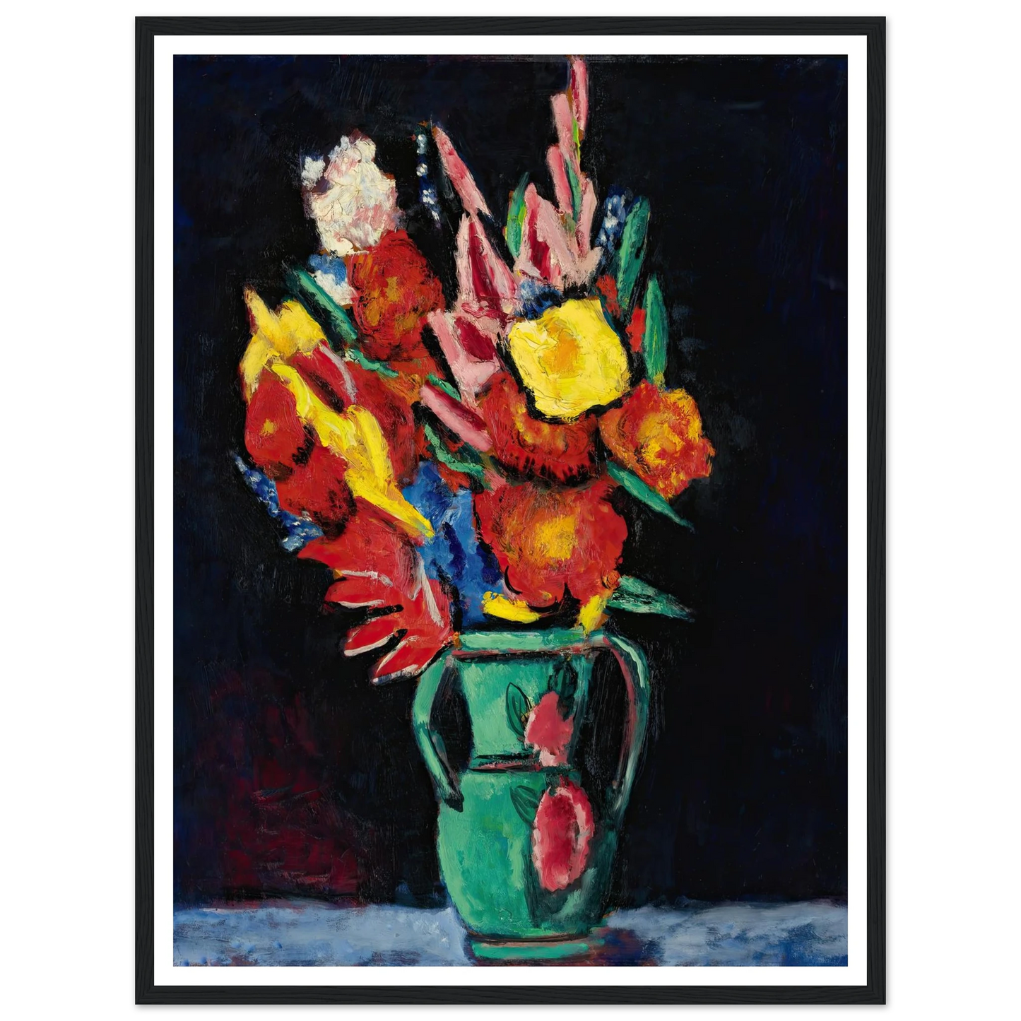 Still Life With Flowers Art Print | Marsden Hartley - Framed Poster - 30x40 cm / 12x16″ - Black frame