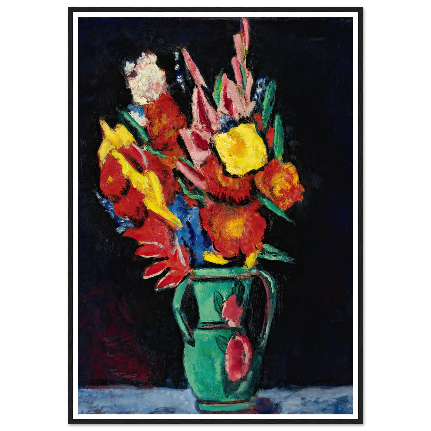Still Life With Flowers Art Print | Marsden Hartley - Framed Poster - 30x40 cm / 12x16″ - Black frame