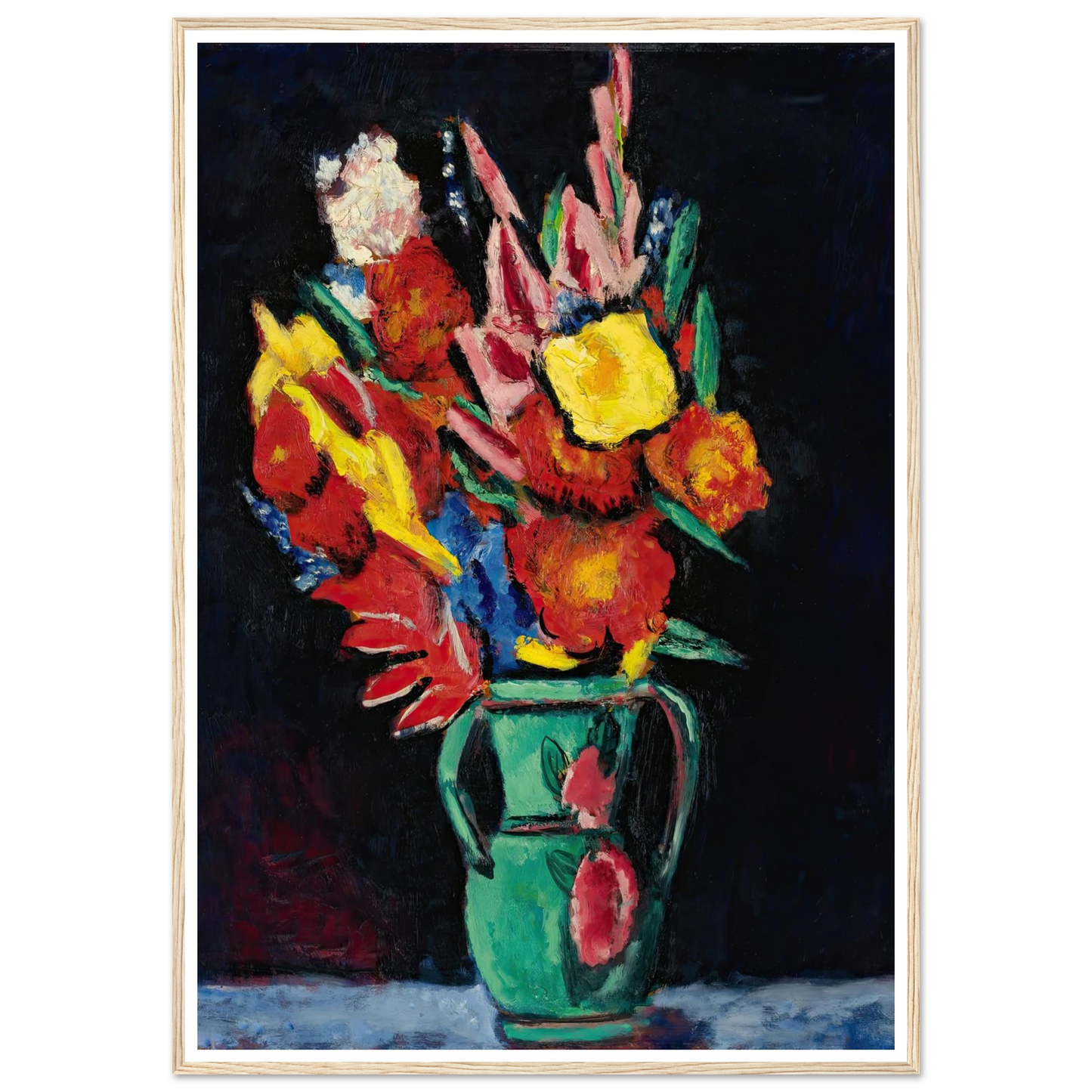 Still Life With Flowers Art Print | Marsden Hartley - Framed Poster - 30x40 cm / 12x16″ - Black frame