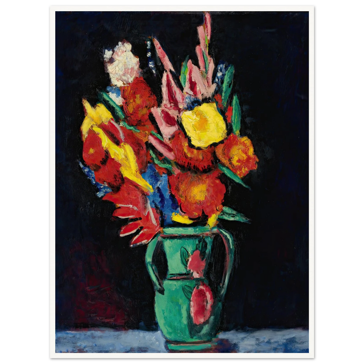 Still Life With Flowers Art Print | Marsden Hartley - Framed Poster - 30x40 cm / 12x16″ - Black frame