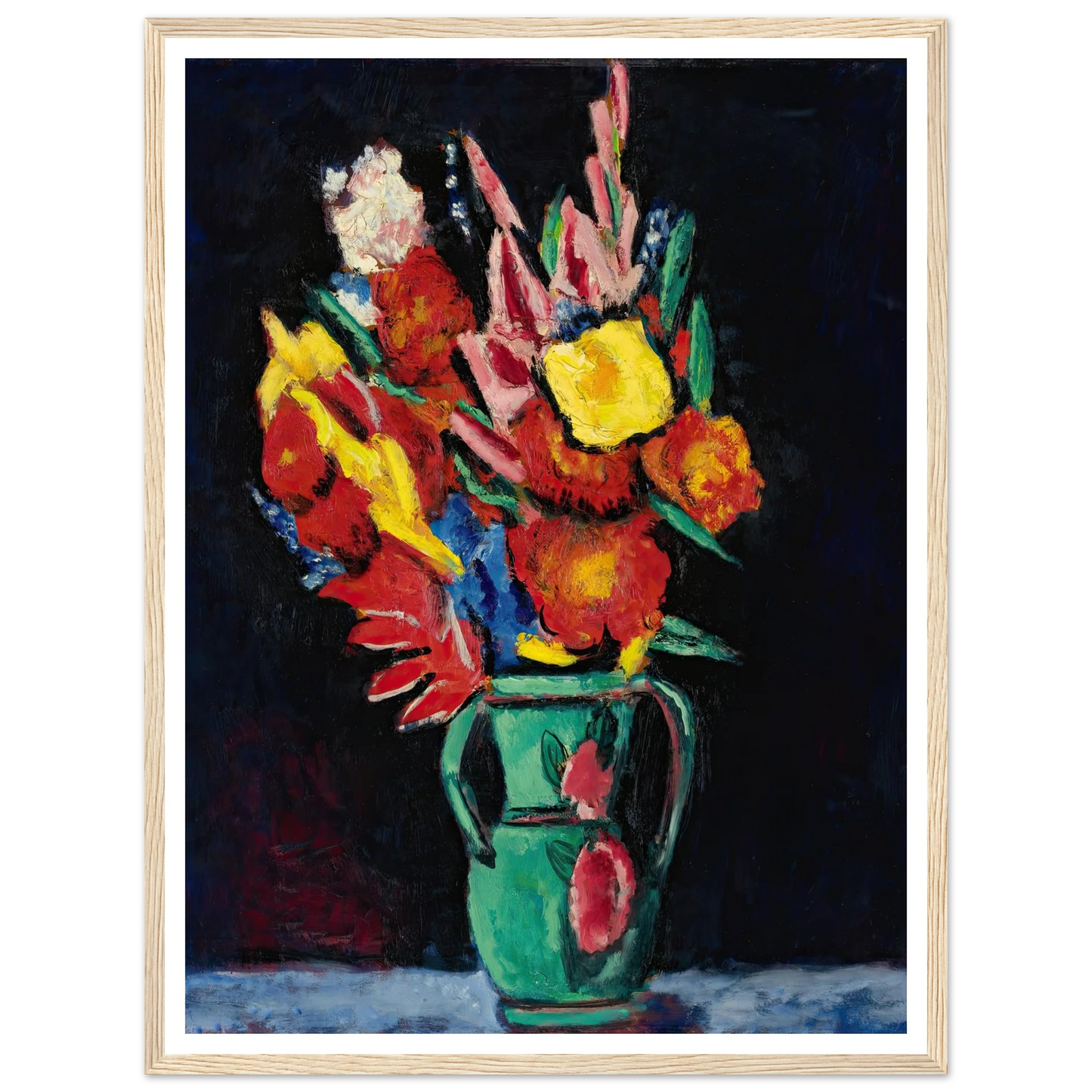 Still Life With Flowers Art Print | Marsden Hartley - Framed Poster - 30x40 cm / 12x16″ - Black frame