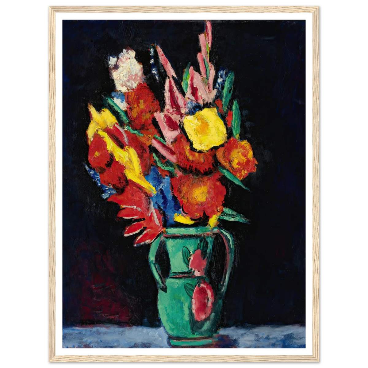 Still Life With Flowers Art Print | Marsden Hartley - Framed Poster - 30x40 cm / 12x16″ - Black frame