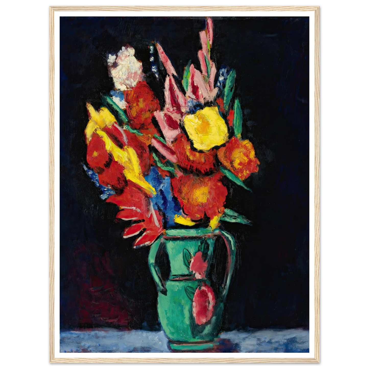 Still Life With Flowers Art Print | Marsden Hartley - Framed Poster - 30x40 cm / 12x16″ - Black frame