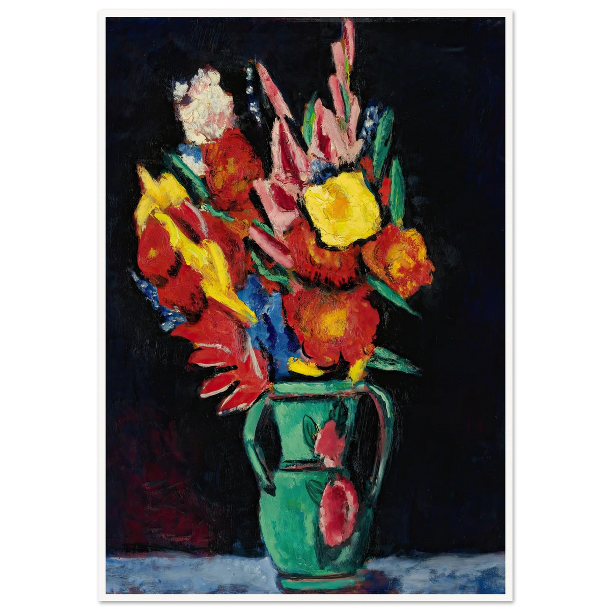 Still Life With Flowers Art Print | Marsden Hartley - Framed Poster - 30x40 cm / 12x16″ - Black frame