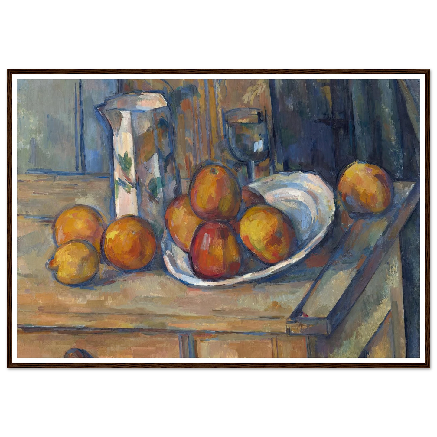 Still Life with Milk Jug and Fruit (c. 1900) Art Print | Paul Cezanne - Framed Poster - 30x40 cm / 12x16″ - Black frame