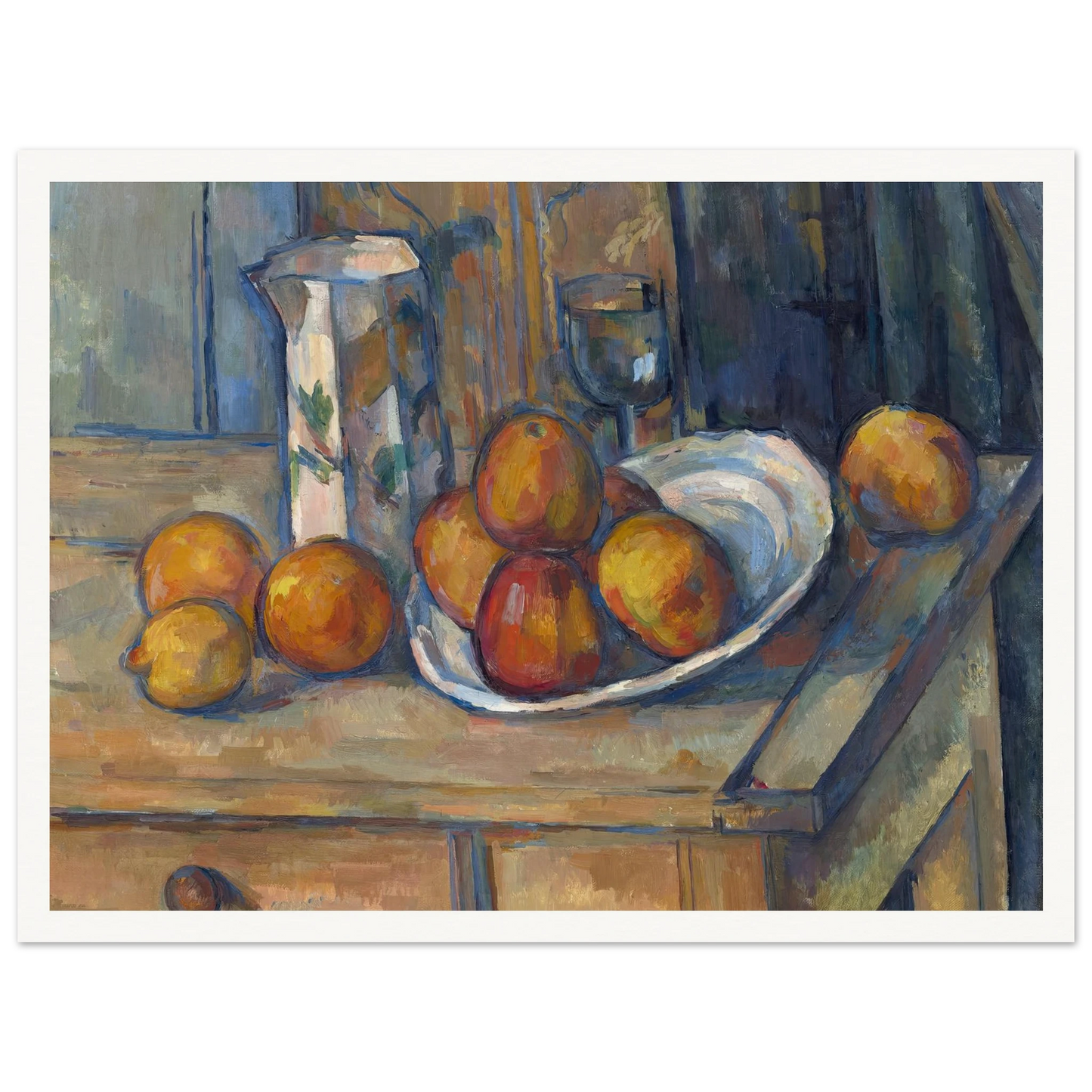 Still Life with Milk Jug and Fruit (c. 1900) Art Print | Paul Cezanne - Framed Poster - 30x40 cm / 12x16″ - Black frame