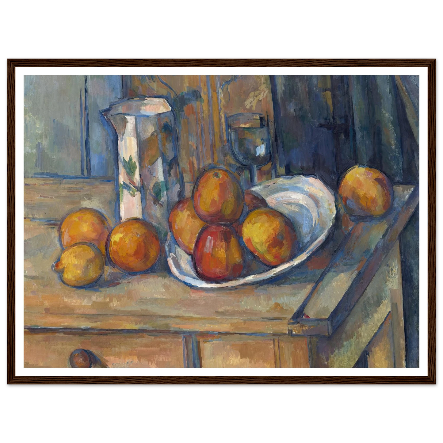Still Life with Milk Jug and Fruit (c. 1900) Art Print | Paul Cezanne - Framed Poster - 30x40 cm / 12x16″ - Black frame