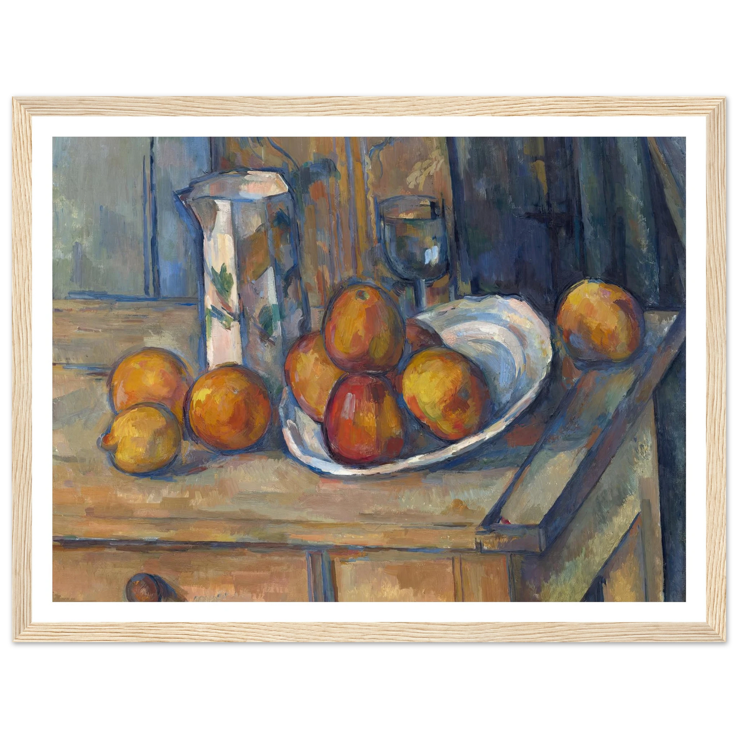 Still Life with Milk Jug and Fruit (c. 1900) Art Print | Paul Cezanne - Framed Poster - 30x40 cm / 12x16″ - Black frame