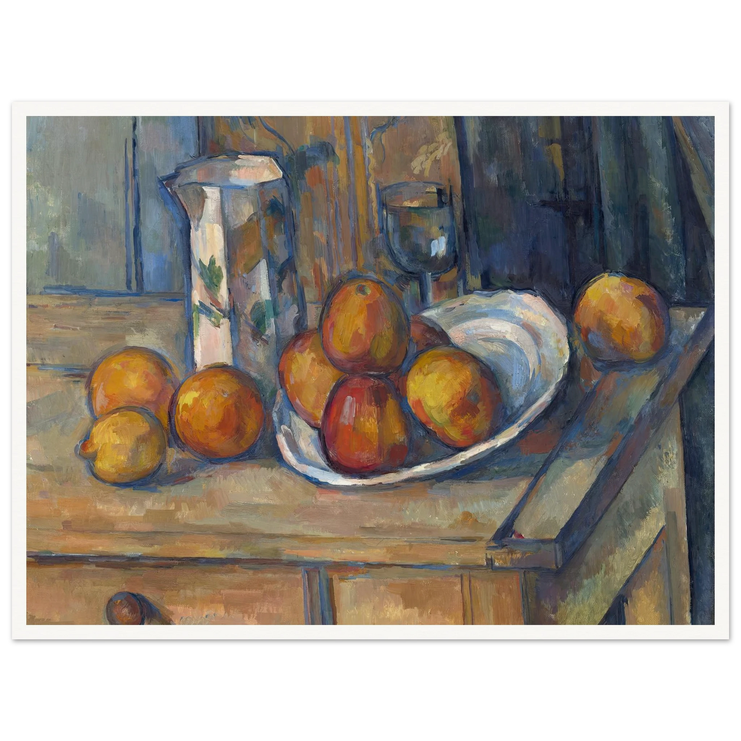 Still Life with Milk Jug and Fruit (c. 1900) Art Print | Paul Cezanne - Framed Poster - 30x40 cm / 12x16″ - Black frame