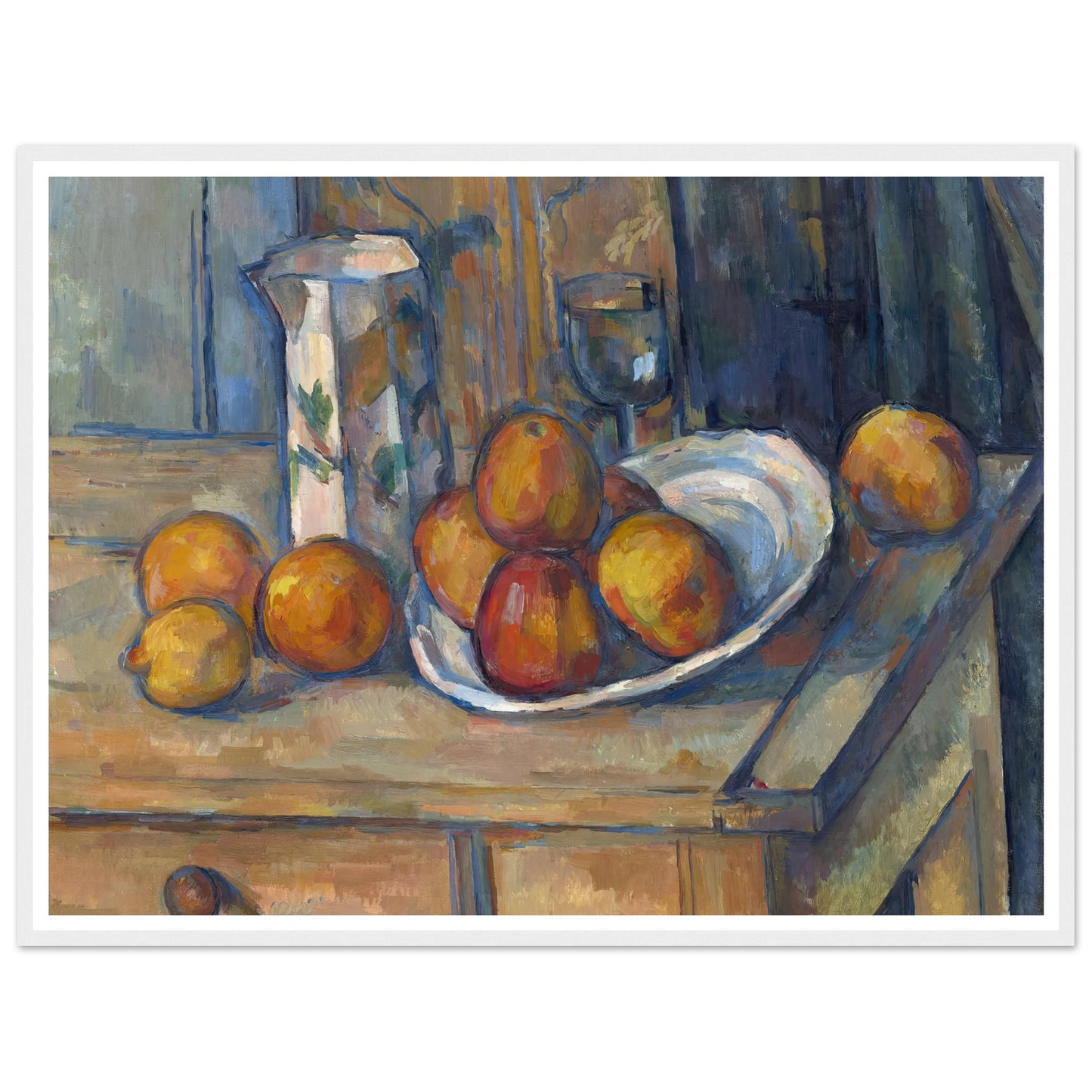 Still Life with Milk Jug and Fruit (c. 1900) Art Print | Paul Cezanne - Framed Poster - 30x40 cm / 12x16″ - Black frame