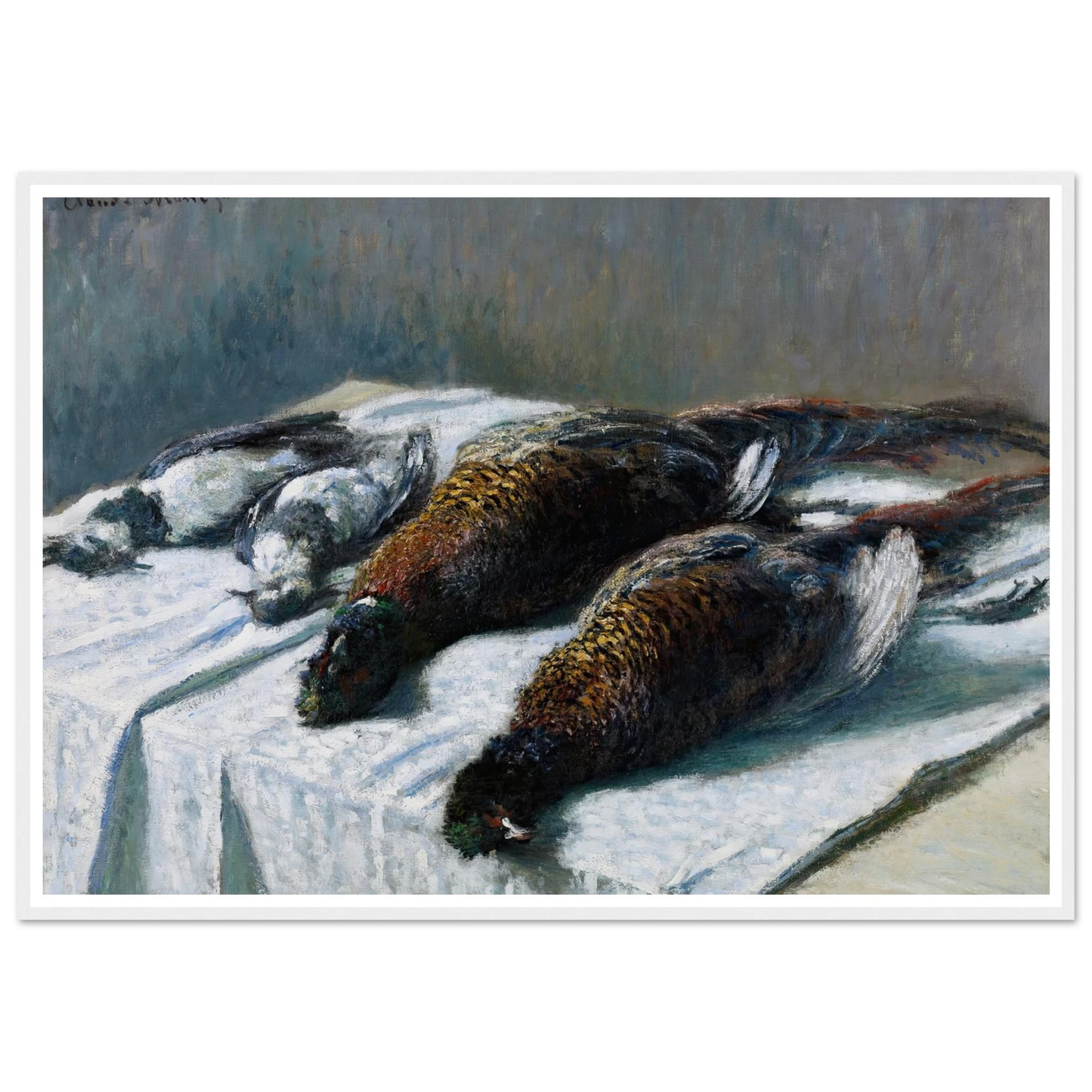Still Life with Pheasants and Plovers (1879) Art Print | Claude Monet - Framed Poster - 30x40 cm / 12x16″ - Black frame