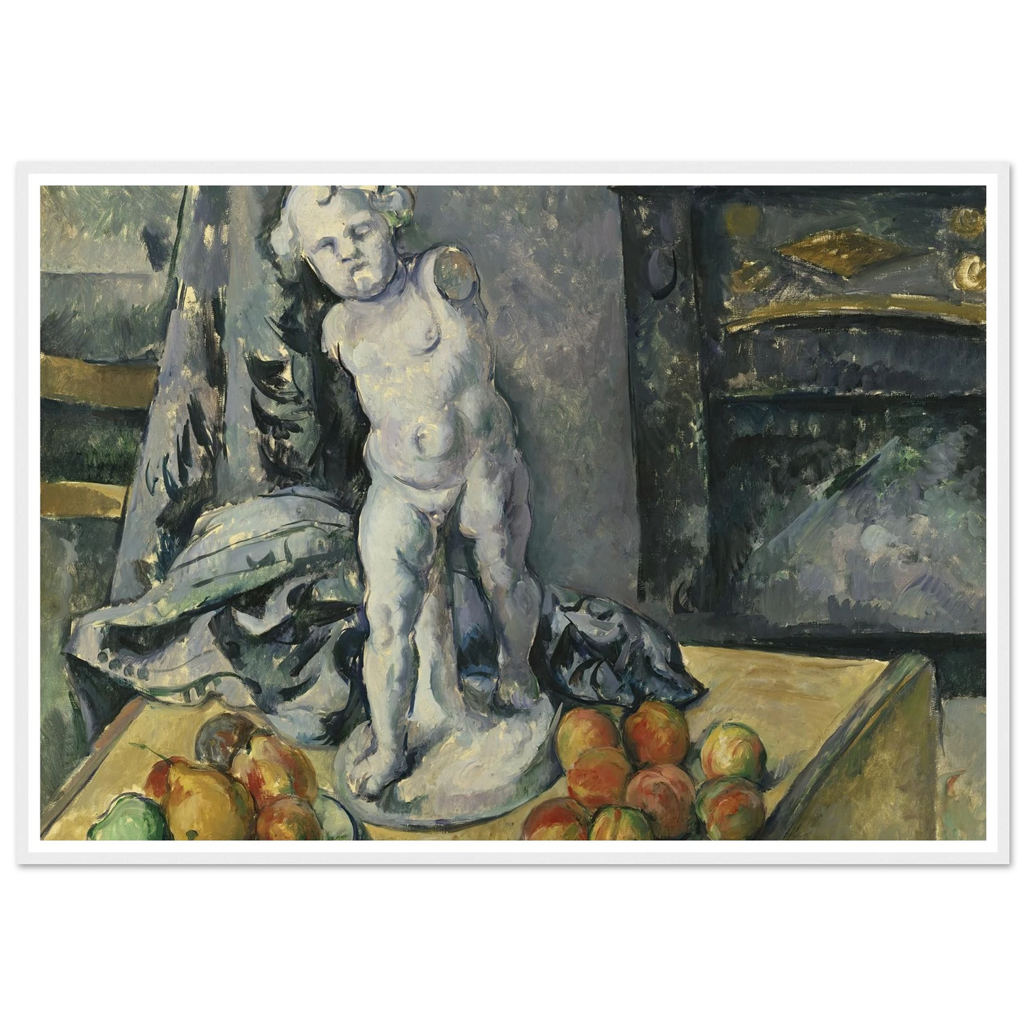 Still Life with Plaster Cupid (1890s) Art Print | Paul Cezanne - Framed Poster - 30x40 cm / 12x16″ - Black frame