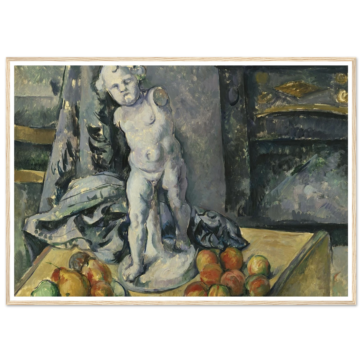 Still Life with Plaster Cupid (1890s) Art Print | Paul Cezanne - Framed Poster - 30x40 cm / 12x16″ - Black frame