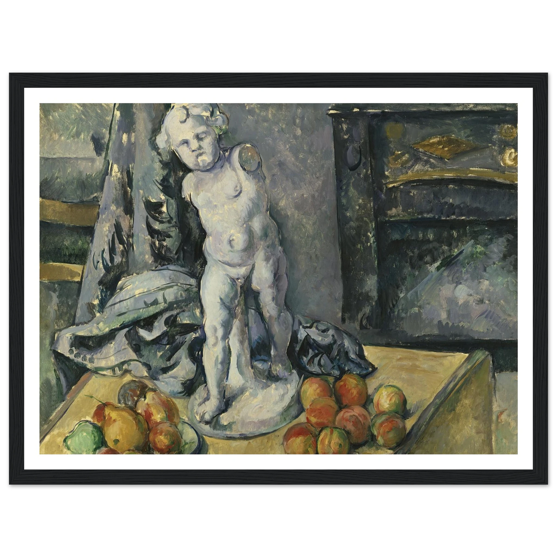 Still Life with Plaster Cupid (1890s) Art Print | Paul Cezanne - Framed Poster - 30x40 cm / 12x16″ - Black frame