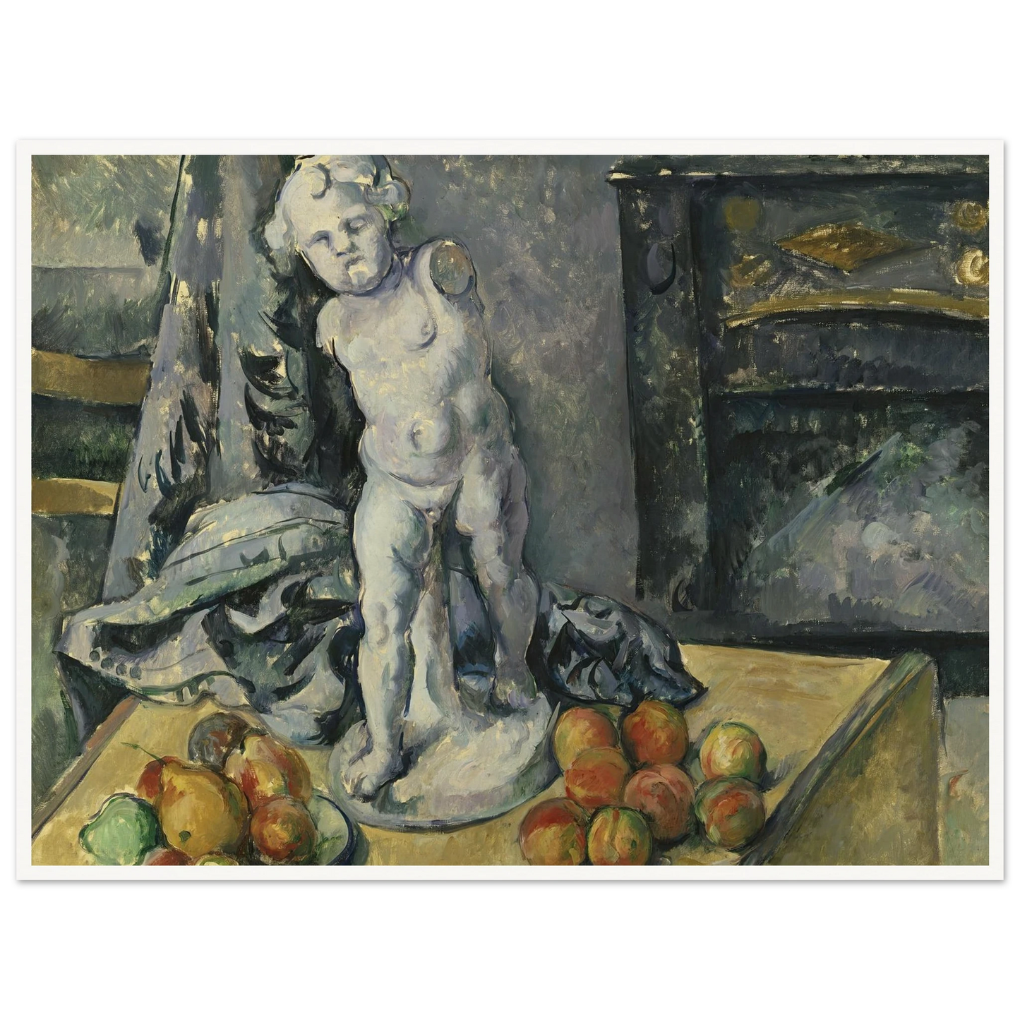 Still Life with Plaster Cupid (1890s) Art Print | Paul Cezanne - Framed Poster - 30x40 cm / 12x16″ - Black frame
