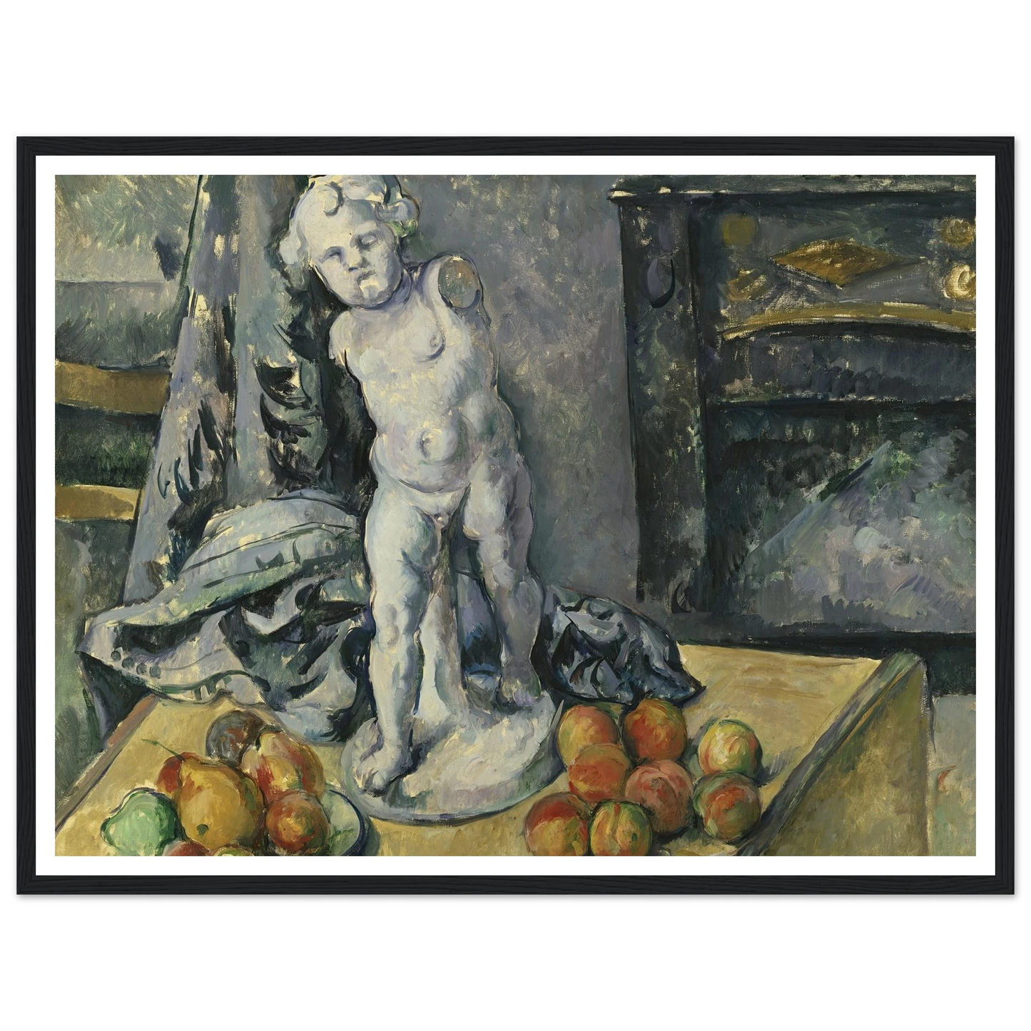 Still Life with Plaster Cupid (1890s) Art Print | Paul Cezanne - Framed Poster - 30x40 cm / 12x16″ - Black frame