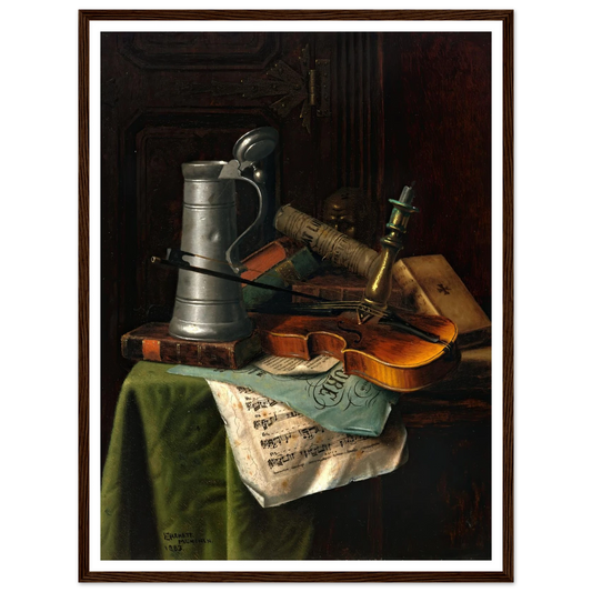 Still Life with Violin (1883) Art Print | William Michael Harnett - Framed Poster - 30x40 cm / 12x16″ - Black frame