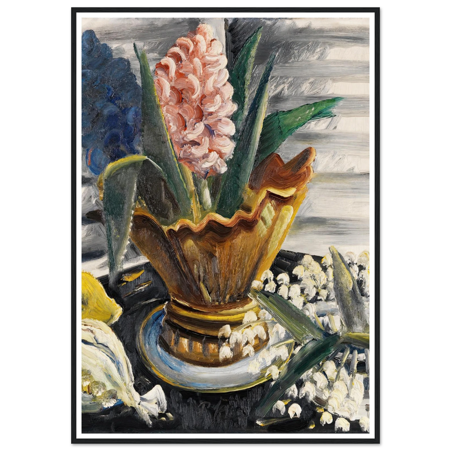 Stillleben mit Maiglöckchen (1930) Art Print | Paul Kleinschmidt - Framed Poster - 30x40 cm / 12x16″ - Black frame