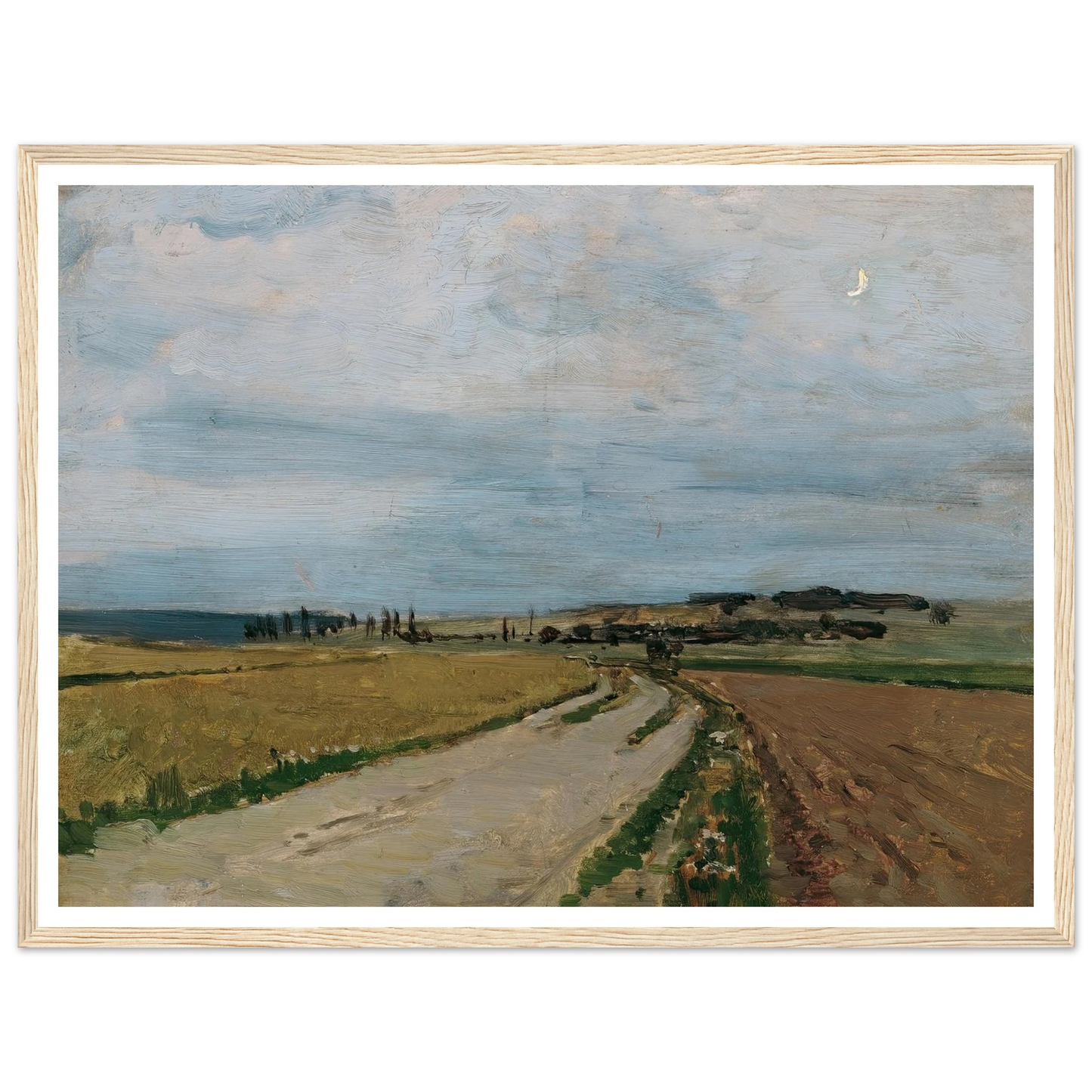 Stimmungsstudie Abend, Michelhausen (Plankenberg) (1888) Art Print | Carl Moll - Framed Poster - 30x40 cm / 12x16″ - Black frame