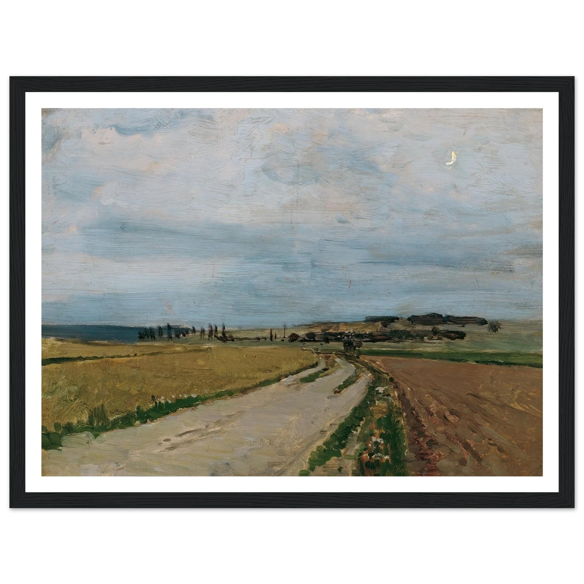 Stimmungsstudie Abend, Michelhausen (Plankenberg) (1888) Art Print | Carl Moll - Framed Poster - 30x40 cm / 12x16″ - Black frame