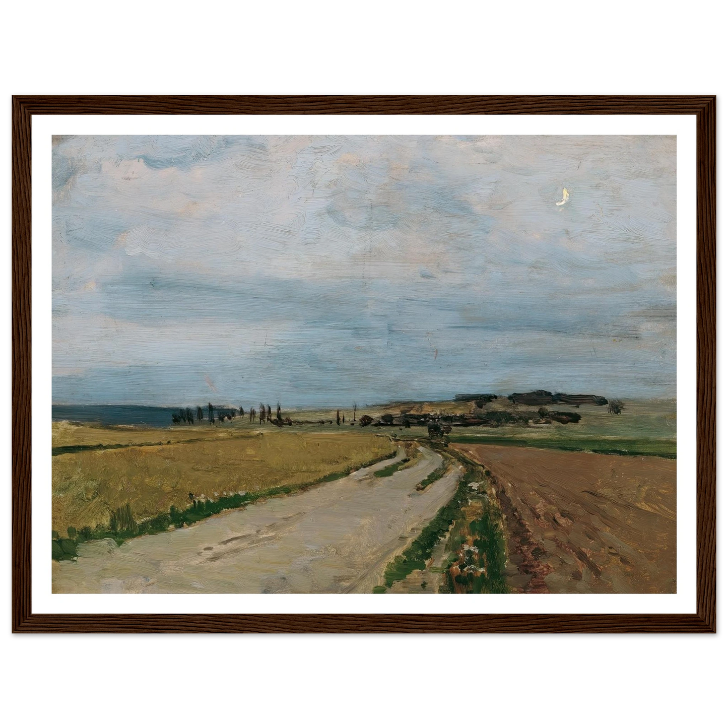 Stimmungsstudie Abend, Michelhausen (Plankenberg) (1888) Art Print | Carl Moll - Framed Poster - 30x40 cm / 12x16″ - Black frame