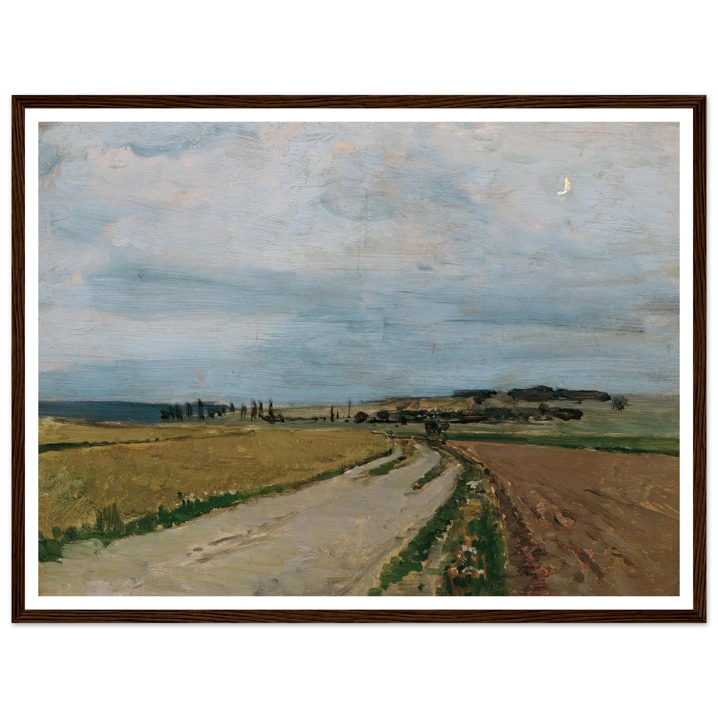 Stimmungsstudie Abend, Michelhausen (Plankenberg) (1888) Art Print | Carl Moll - Framed Poster - 30x40 cm / 12x16″ - Black frame