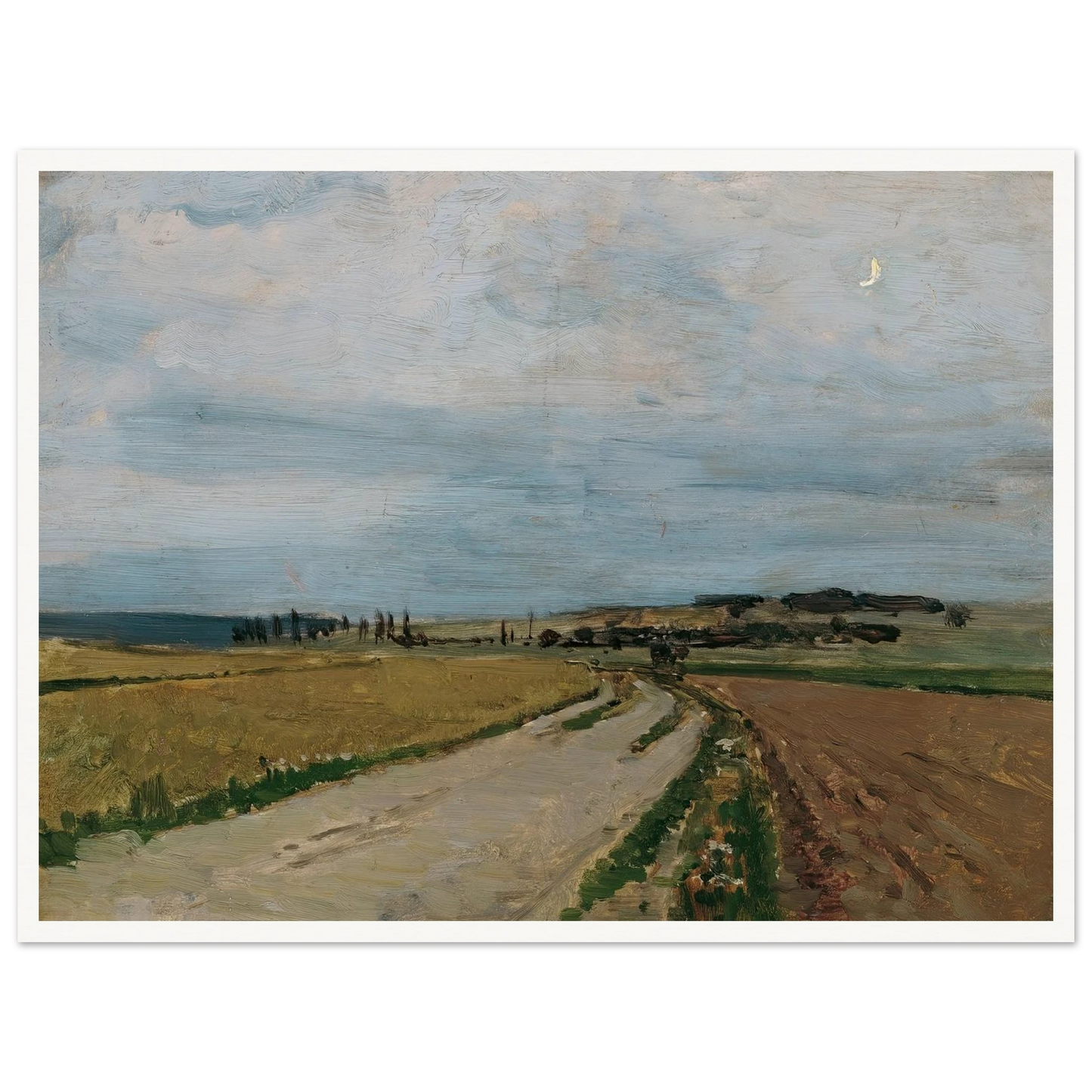 Stimmungsstudie Abend, Michelhausen (Plankenberg) (1888) Art Print | Carl Moll - Framed Poster - 30x40 cm / 12x16″ - Black frame