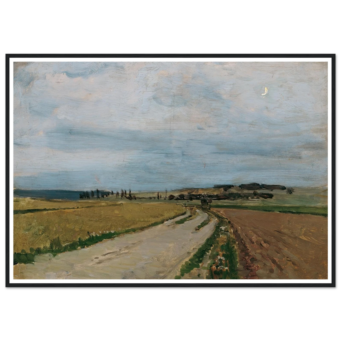 Stimmungsstudie Abend, Michelhausen (Plankenberg) (1888) Art Print | Carl Moll - Framed Poster - 30x40 cm / 12x16″ - Black frame